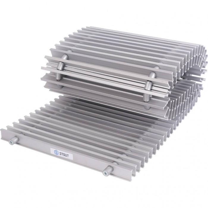 STOUT Конвектор внутрипольный SCN 80.240.1000 (Решётка роликовая, анодированный алюминий)