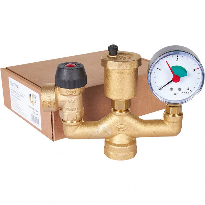 STOUT SVS-0040-015025 группа безопасности котла (до 50 кВт) (без теплоизоляции) (503.525)