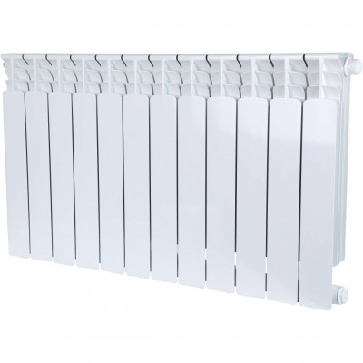 Биметаллический радиатор STOUT Space 500, 12 секций, нижнее правое подключение, белый