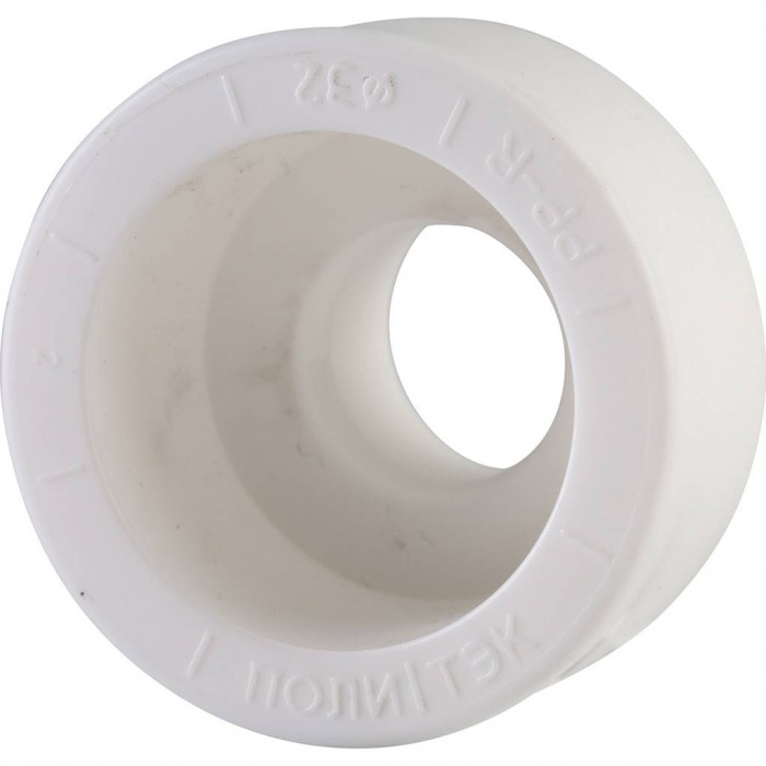 Муфта переходная Политэк 32х20 внутр./внутр. для полипропиленовых труб под сварку (цвет белый)