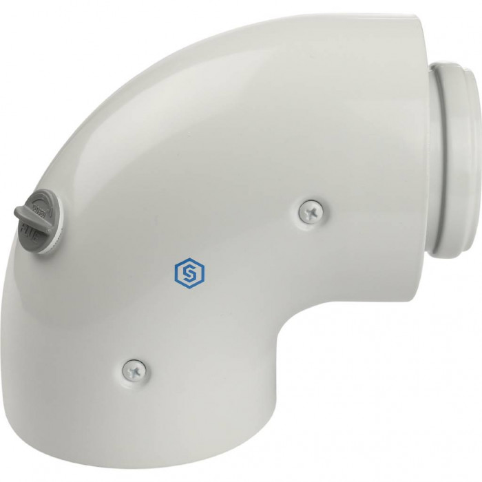 STOUT  Элемент дымохода DN60/100 адаптер для котла угловой 90° коаксиальный (совместимый с Baxi,Viessmann)