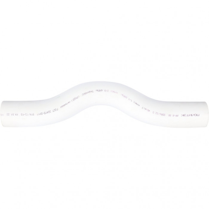 Обводное колено Политэк d=40 для полипропиленовых труб под сварку (цвет белый)