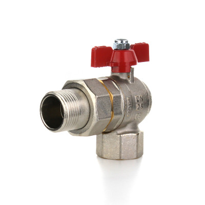 Кран шаровой угловой 3/4&quot; НВ американка, ручка бабочка