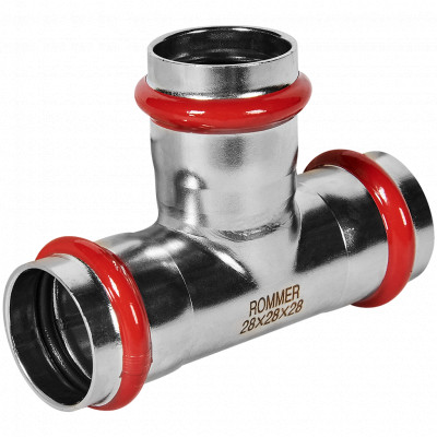 ROMMER RSS-0013-000028 ROMMER Тройник равнопроходной, 28, из нержавеющей стали прессовой