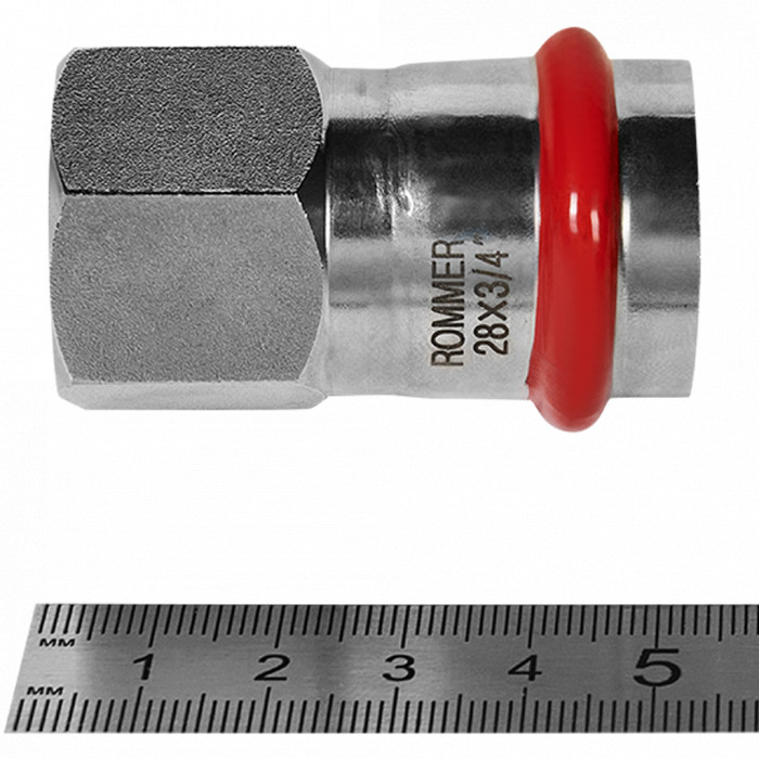 ROMMER RSS-0022-002834 ROMMER Переходник-ВР, 28х3/4, из нержавеющей стали прессовой