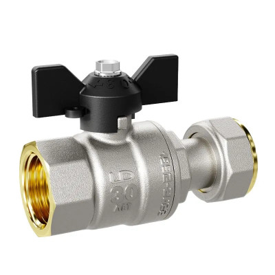 Шаровой кран латунный 3/4&quot; ВР с накидной гайкой, ручка-бабочка, LD Pride LD 47.346.20