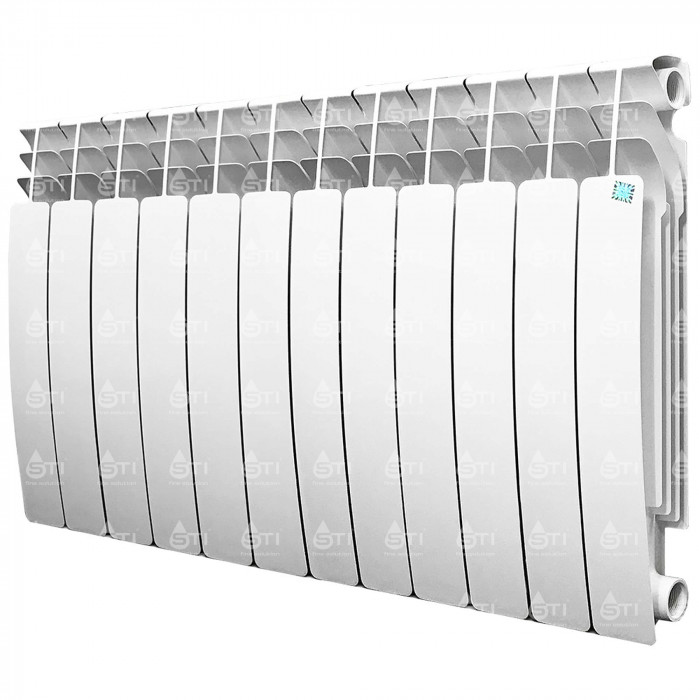Биметаллический радиатор STI GRAND  500/100, 12 секций, боковое подключение