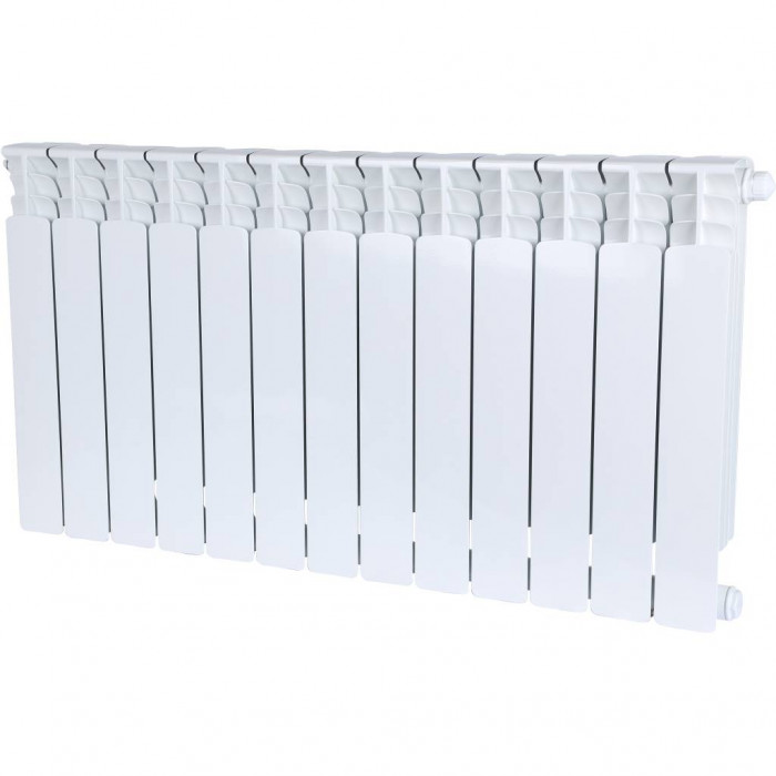 Биметаллический радиатор STOUT Space 500, 13 секций, нижнее правое подключение, белый