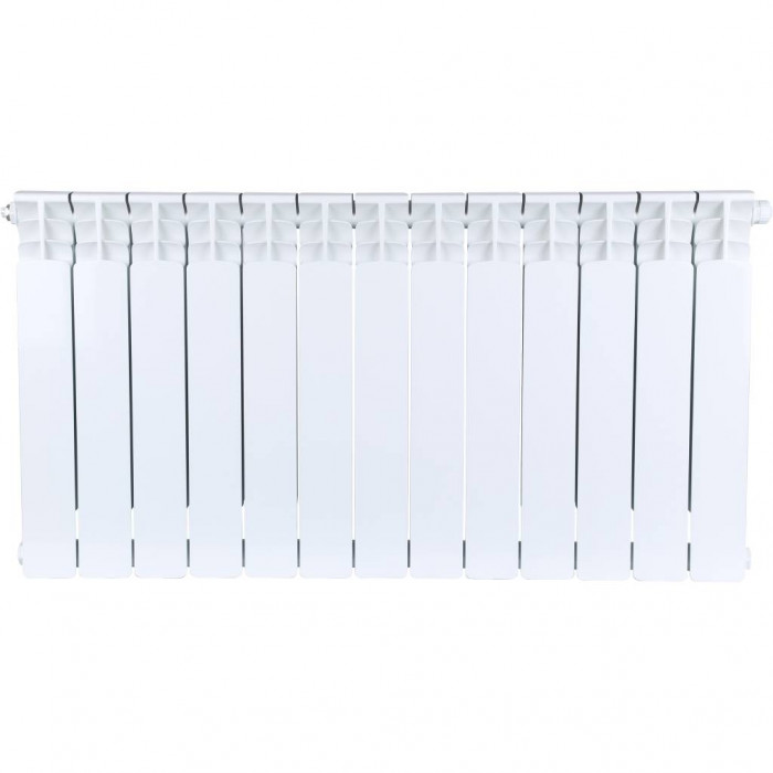 Биметаллический радиатор STOUT Space 500, 13 секций, нижнее правое подключение, белый