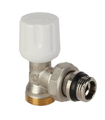 Вентиль радиаторный угловой ручной с кольцом 1/2&quot; с выходом под евроконус