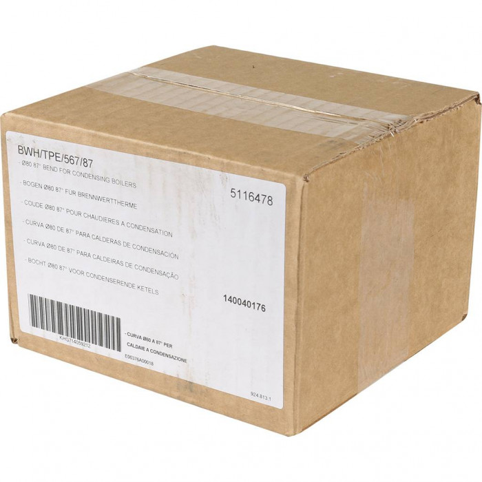 Baxi KHG BAXI Отвод 90°, Ду 80 мм, полипропиленовый, НТ