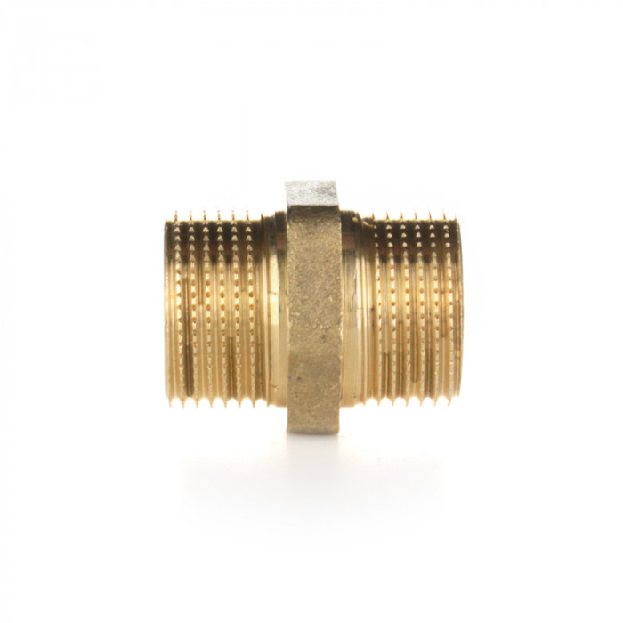 Ниппель равнопроходной, НН 1/2", латунь