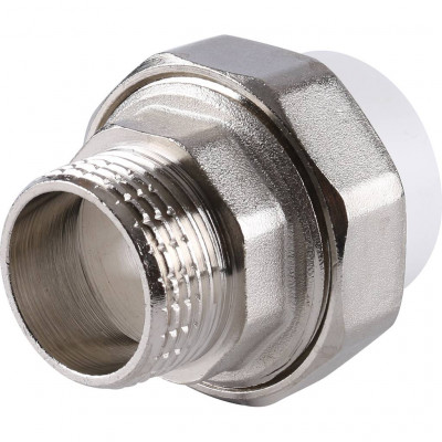 Муфта разъемная Kalde с наружной резьбой 32х1 для полипропиленовых труб под сварку (цвет белый)