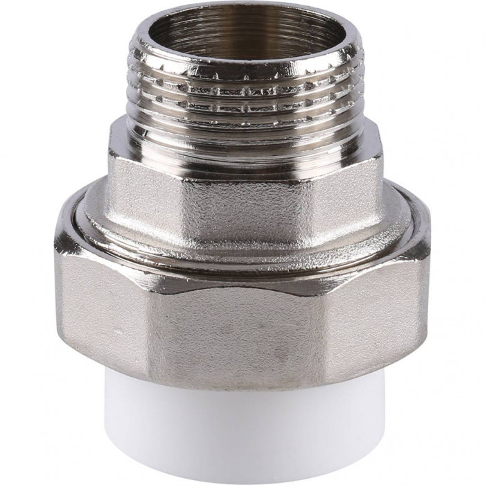 Муфта разъемная Kalde с наружной резьбой 32х1 для полипропиленовых труб под сварку (цвет белый)