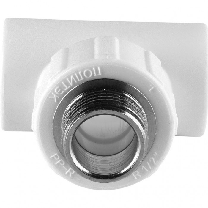 Политэк 20x1/2 Тройник с наружной резьбой для полипропиленовых труб под сварку (цвет белый)