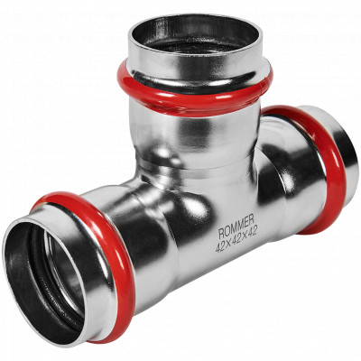 ROMMER RSS-0013-000042 ROMMER Тройник равнопроходной, 42, из нержавеющей стали прессовой