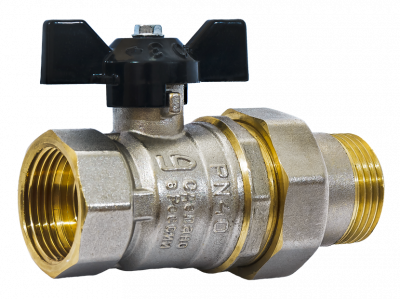 Шаровой кран латунный 3/4&quot; ВР-ГШ со сгоном, ручка-бабочка, LD Pride 47.20.В-ГШ.Б