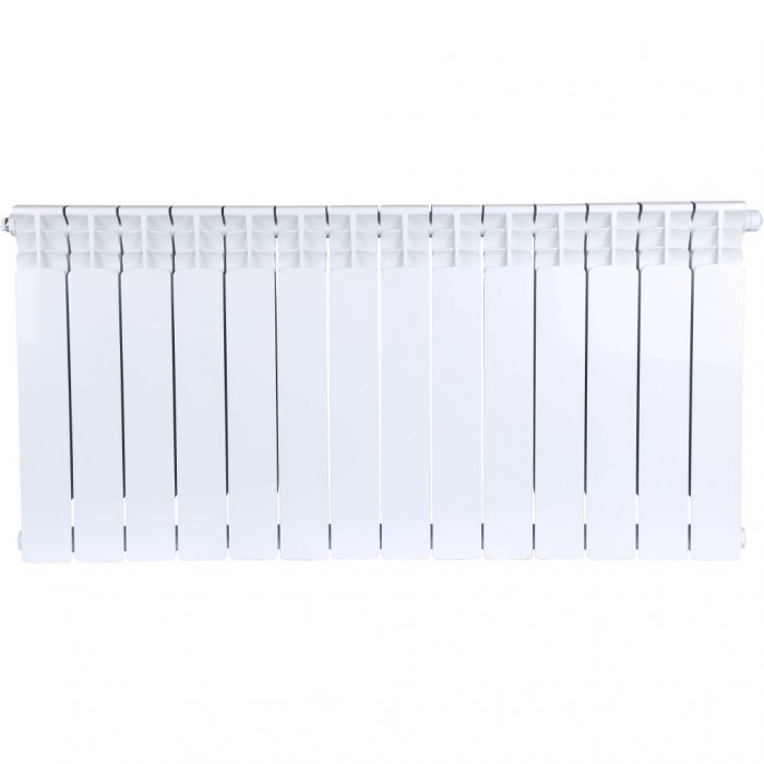 Биметаллический радиатор STOUT Space 500, 14 секций, нижнее правое подключение, белый