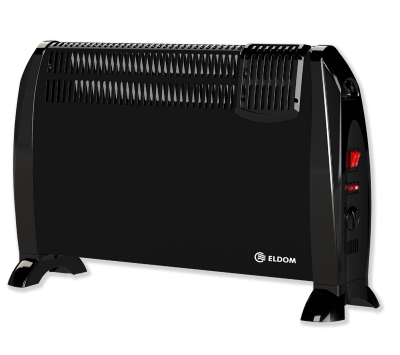 Eldom Напольный электрический конвектор CFV2000-BL EN, 800+1200W, черный, с вентилятором.