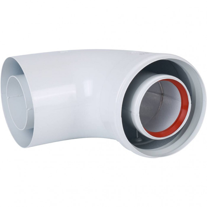 Baxi  KHG (New) Отвод DN 60/100, коаксиальный 90 (трубопровод), без муфты