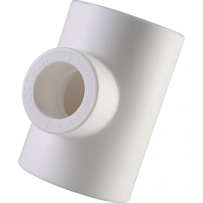 Политэк 32х20х32 Тройник переходной для полипропиленовых труб под сварку (цвет белый)