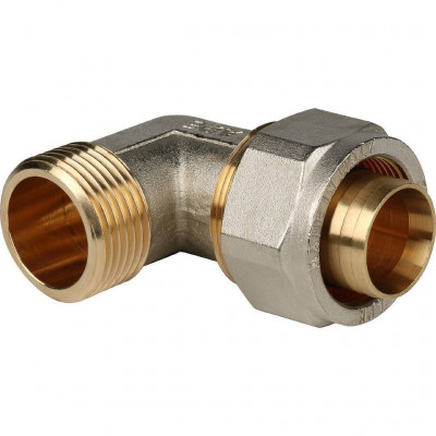 Угольник-переходник STOUT с наружной резьбой 1 x32 для металлопластиковых труб винтовой