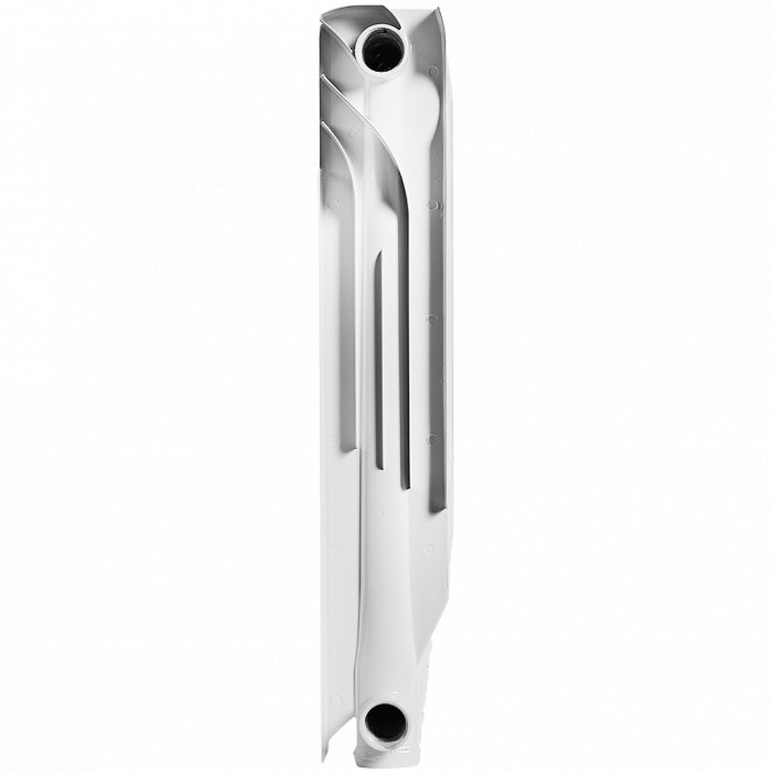 Алюминиевый радиатор ROMMER Plus 500, 8 секций, боковое подключение, белый