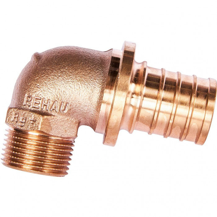 REHAU RAUTITAN Фитинги Угольник-переходник с наружной резьбой 32-R 3/4 RX+ для труб из сшитого полиэтилена аксиальный
