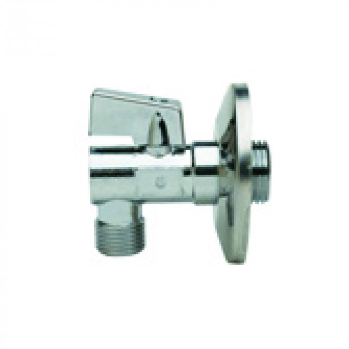 Кран шаровой угловой с розеткой 3/4"×1/2" НН, ручка бабочка