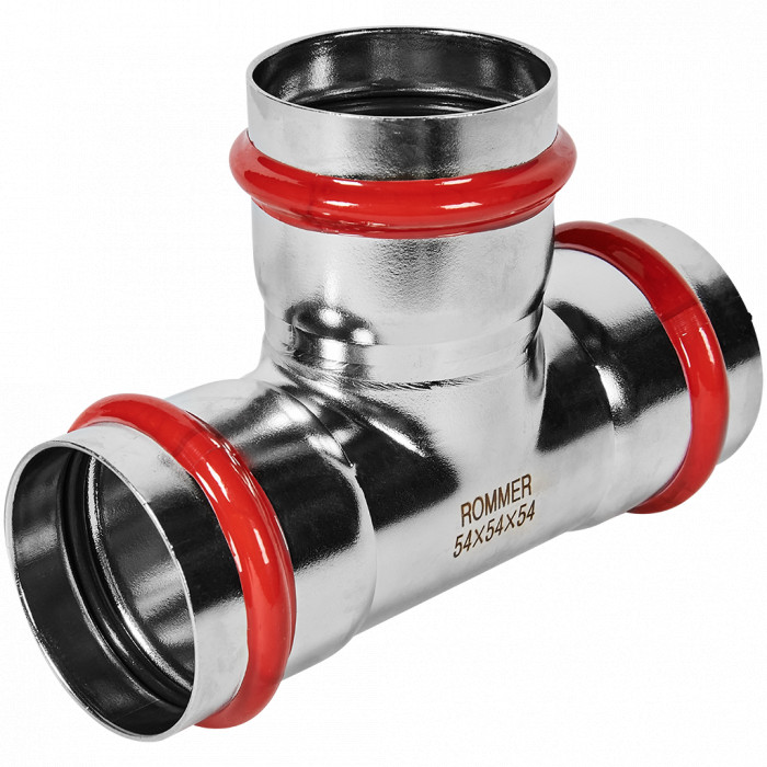 ROMMER RSS-0013-000054 ROMMER Тройник равнопроходной, 54, из нержавеющей стали прессовой