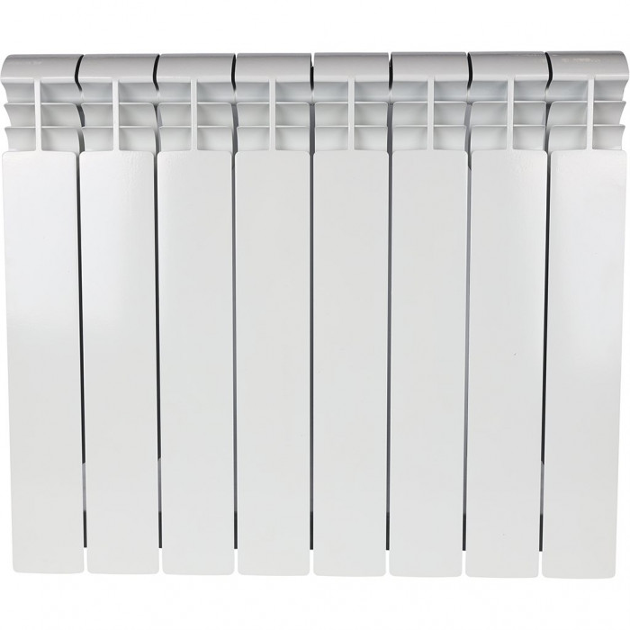 Биметаллический радиатор STOUT VEGA 500, 8 секций, боковое подключение, белый