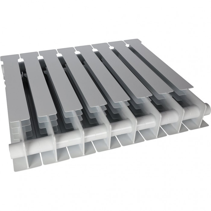 Биметаллический радиатор STOUT VEGA 500, 8 секций, боковое подключение, белый