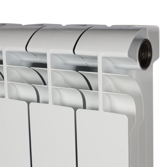 Биметаллический радиатор STOUT VEGA 500, 8 секций, боковое подключение, белый