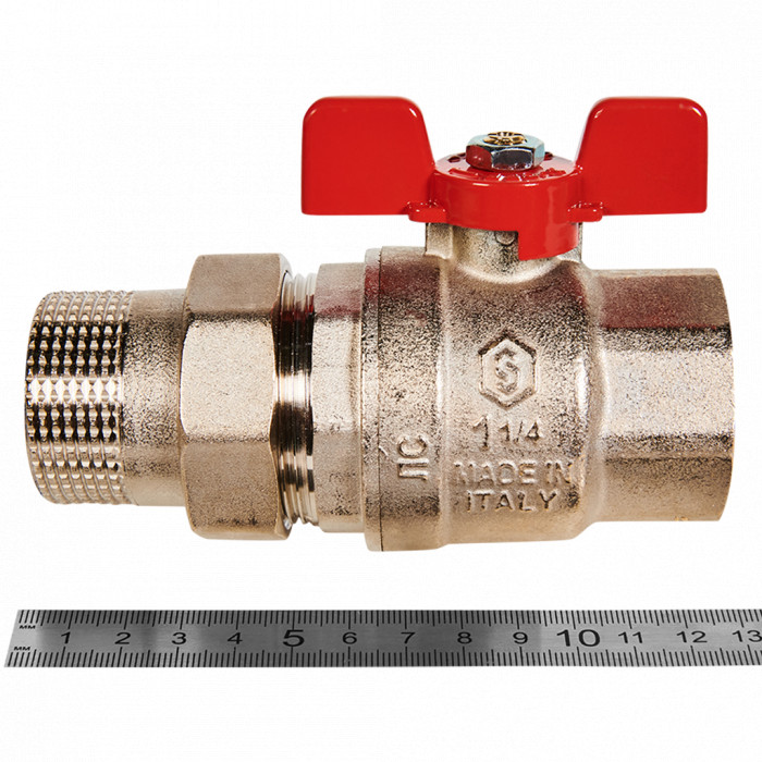 Кран шаровой полнопроходной с американкой STOUT SVB-1007-200032 ВР/НР ручка бабочка 1 1/4 (EPDM)