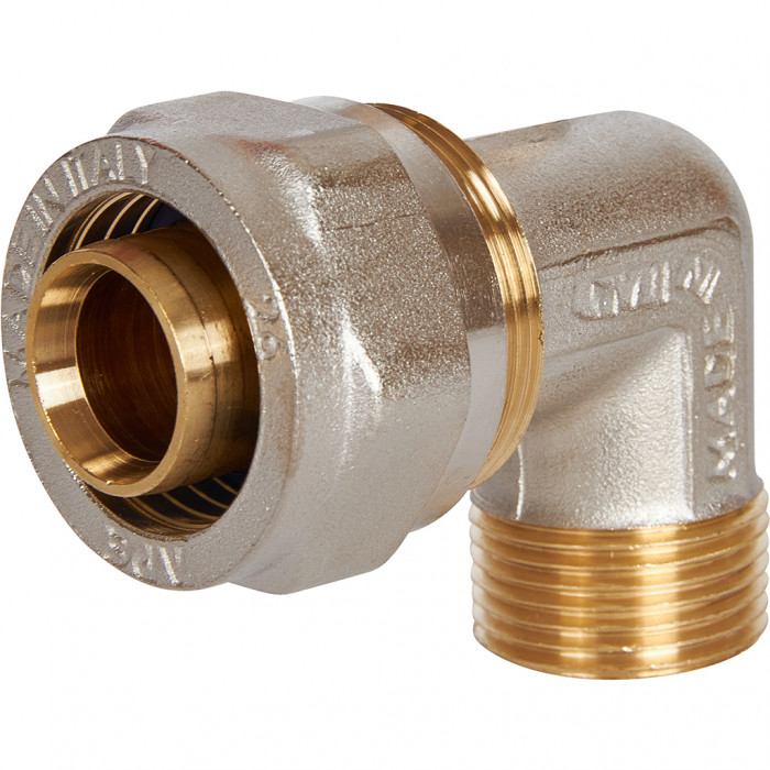 Угольник-переходник STOUT с наружной резьбой 3/4 х26 для металлопластиковых труб винтовой