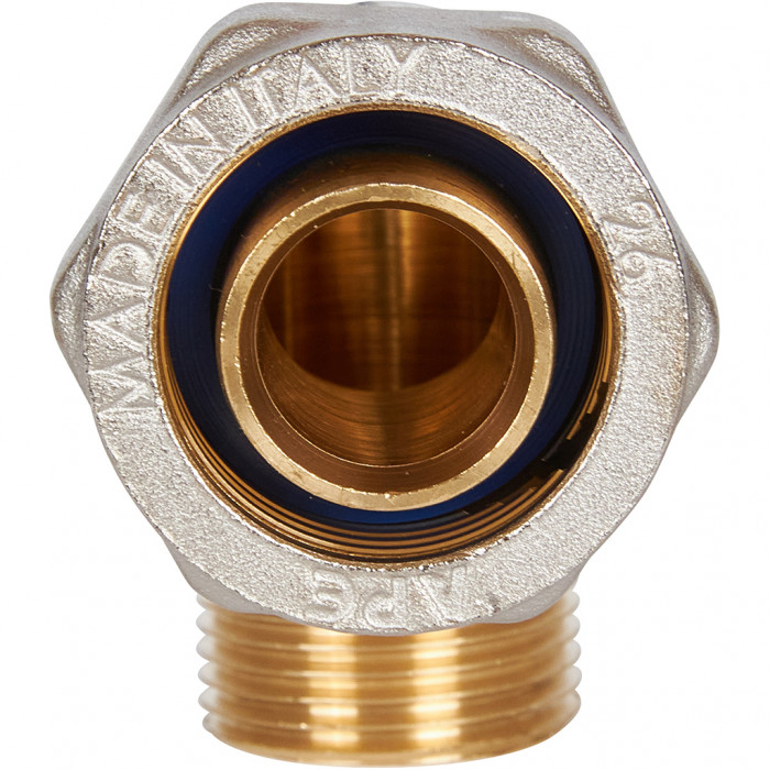 Угольник-переходник STOUT с наружной резьбой 3/4 х26 для металлопластиковых труб винтовой