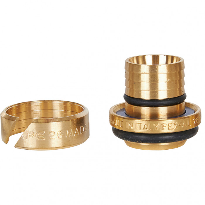 Угольник-переходник STOUT с наружной резьбой 3/4 х26 для металлопластиковых труб винтовой