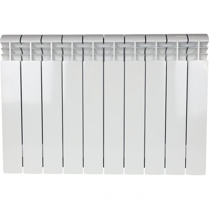 Биметаллический радиатор STOUT VEGA 500, 10 секций, боковое подключение, белый