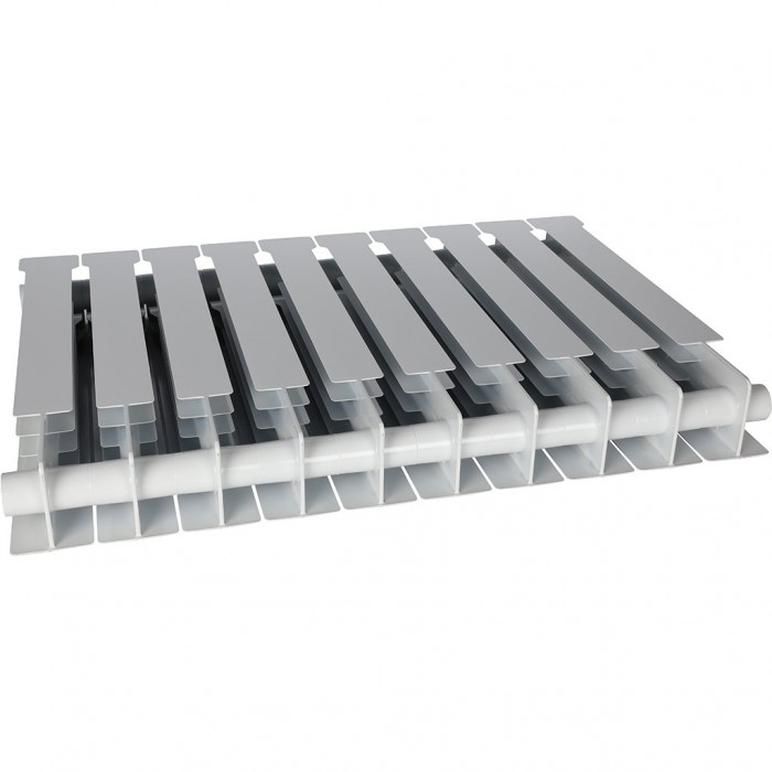 Биметаллический радиатор STOUT VEGA 500, 10 секций, боковое подключение, белый