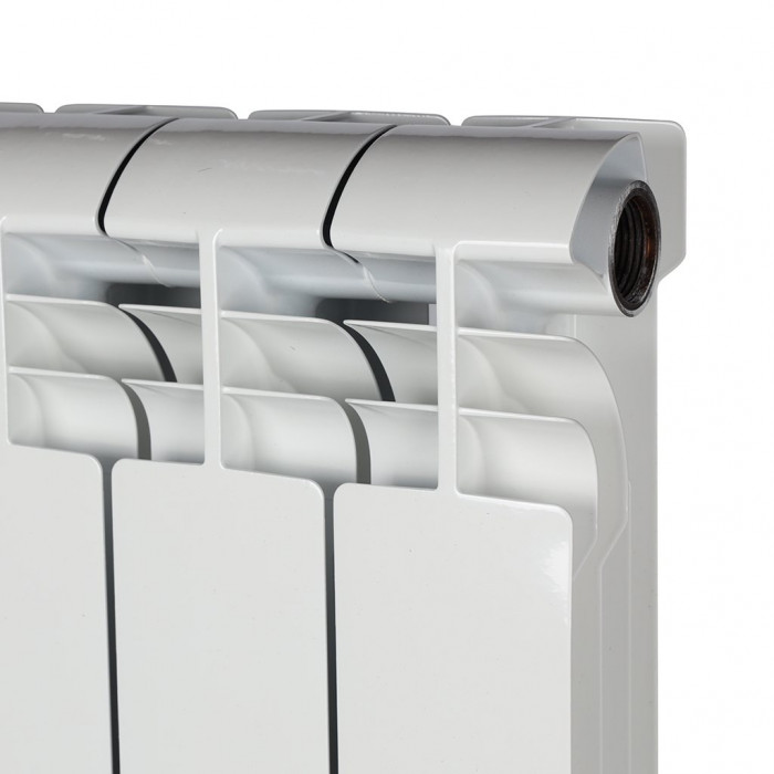 Биметаллический радиатор STOUT VEGA 500, 10 секций, боковое подключение, белый