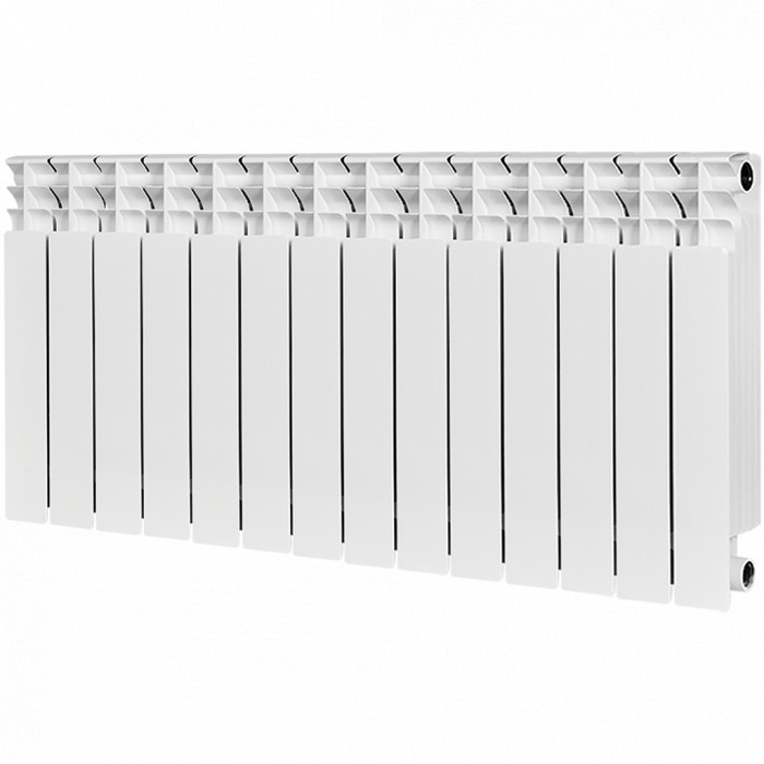 Биметаллический радиатор STOUT TITAN 500, 14 секций, боковое подключение, белый