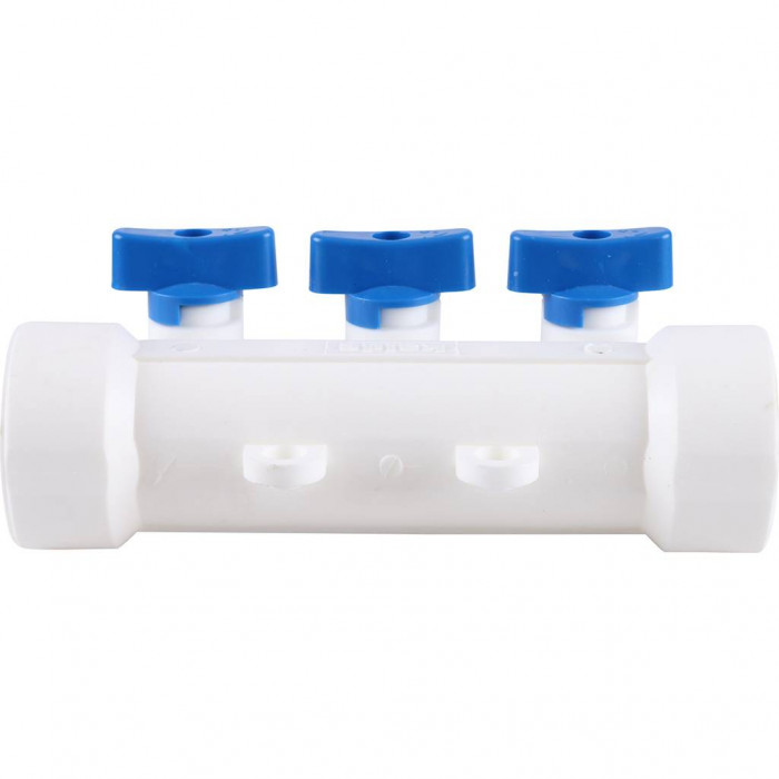 Kalde Коллектор с запорными кранами для полипропиленовых труб (3 выхода) 3262-mnb-400320