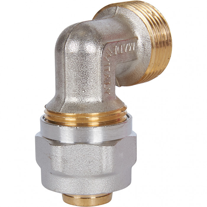 Угольник-переходник STOUT с наружной резьбой 3/4 х20 для металлопластиковых труб винтовой