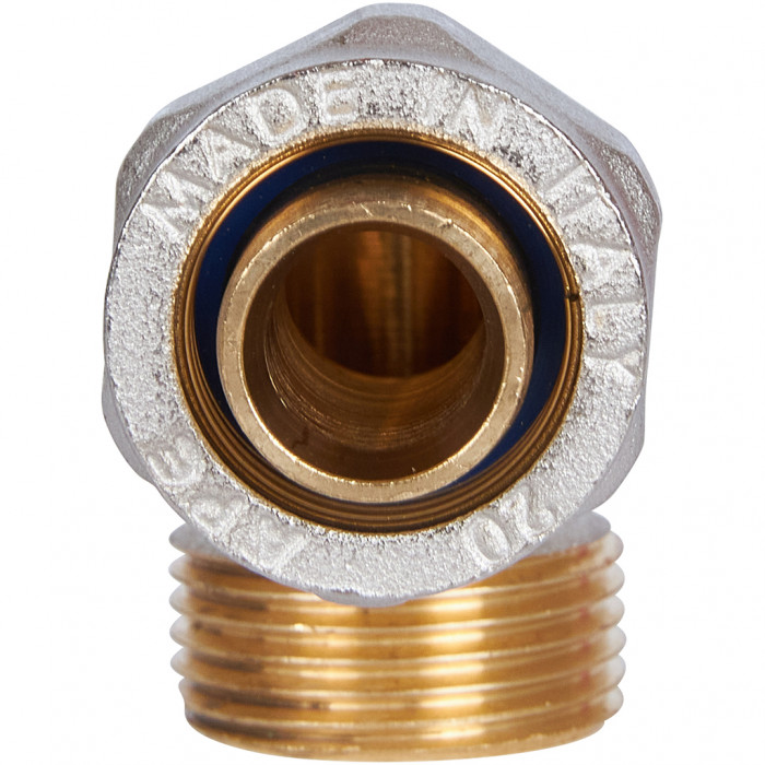 Угольник-переходник STOUT с наружной резьбой 3/4 х20 для металлопластиковых труб винтовой