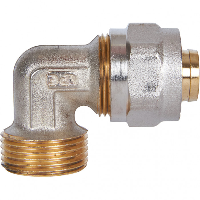 Угольник-переходник STOUT с наружной резьбой 3/4 х20 для металлопластиковых труб винтовой