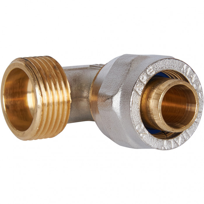 Угольник-переходник STOUT с наружной резьбой 3/4 х20 для металлопластиковых труб винтовой