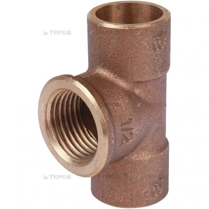 Sanha 4130g тройник ВП-ВР-ВП, бронза18x1/2x18, для медных труб под пайку