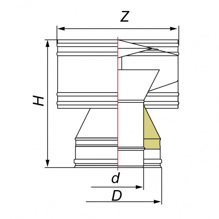 Дефлектор D130/230, AISI 321/304 (Вулкан)