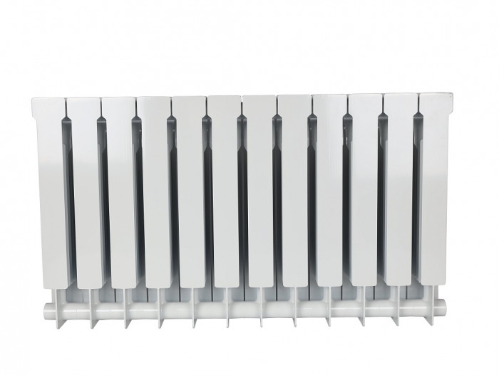 Биметаллический радиатор STOUT VEGA 500, 12 секций, боковое подключение, белый