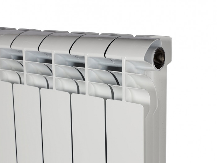 Биметаллический радиатор STOUT VEGA 500, 12 секций, боковое подключение, белый